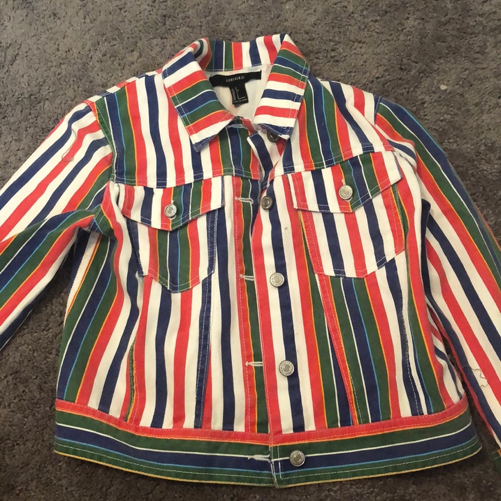 Multi colored jean jacket